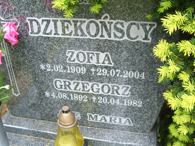 Grzegorz Dziekoński 1892 Szczawno Zdrój - Grobonet - Wyszukiwarka osób pochowanych