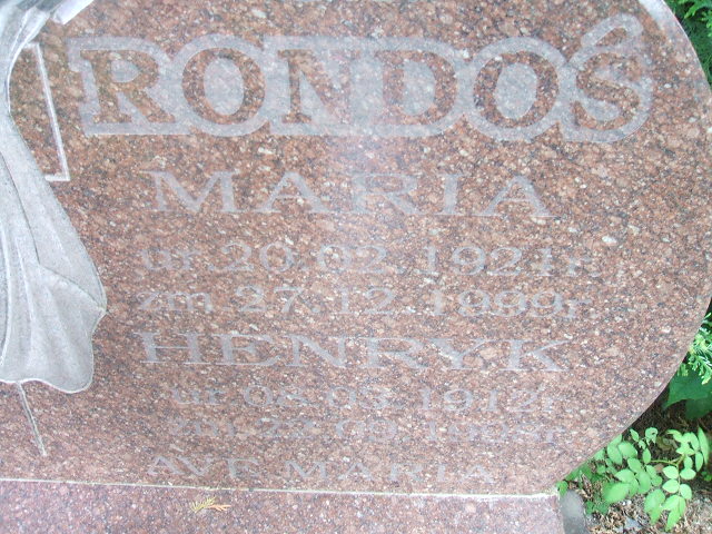 Maria Rondoś 1921 Szczawno Zdrój - Grobonet - Wyszukiwarka osób pochowanych