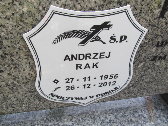 Andrzej Rak 1956 Szczawno Zdrój - Grobonet - Wyszukiwarka osób pochowanych