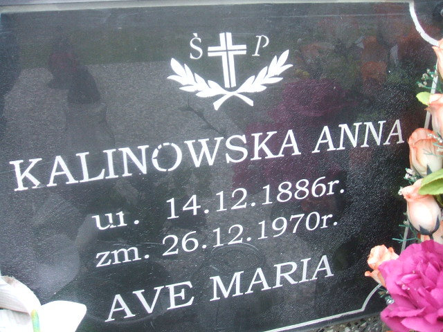 Anna Kalinowska 1886 Szczawno Zdrój - Grobonet - Wyszukiwarka osób pochowanych