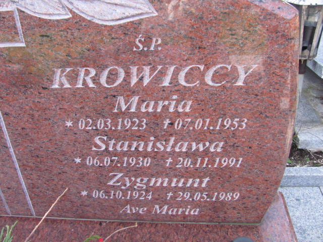 Maria Krowicka 1923 Szczawno Zdrój - Grobonet - Wyszukiwarka osób pochowanych