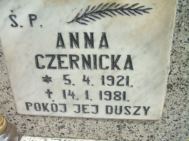 Anna Czernicka 1921 Szczawno Zdrój - Grobonet - Wyszukiwarka osób pochowanych