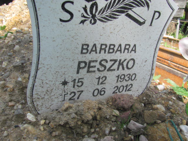 Barbara Peszko 1930 Szczawno Zdrój - Grobonet - Wyszukiwarka osób pochowanych