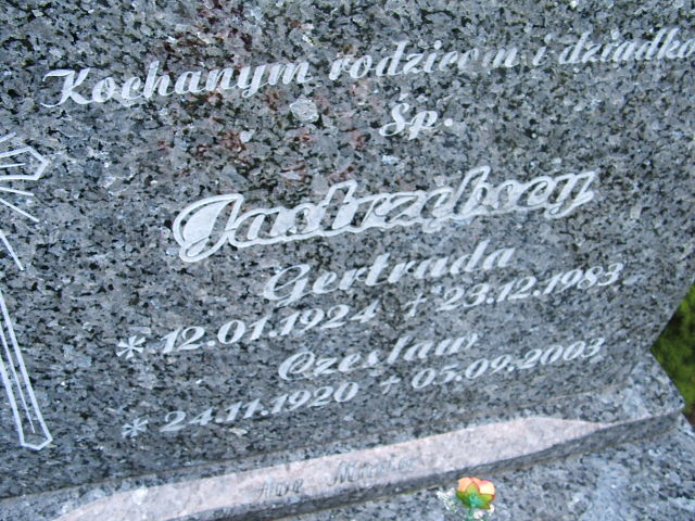 Gertruda Jastrzębska 1924 Szczawno Zdrój - Grobonet - Wyszukiwarka osób pochowanych