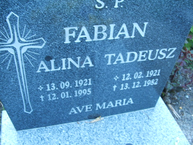 Alina Fabian 1921 Szczawno Zdrój - Grobonet - Wyszukiwarka osób pochowanych
