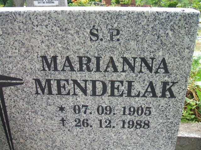 Marianna Mendelak 1905 Szczawno Zdrój - Grobonet - Wyszukiwarka osób pochowanych