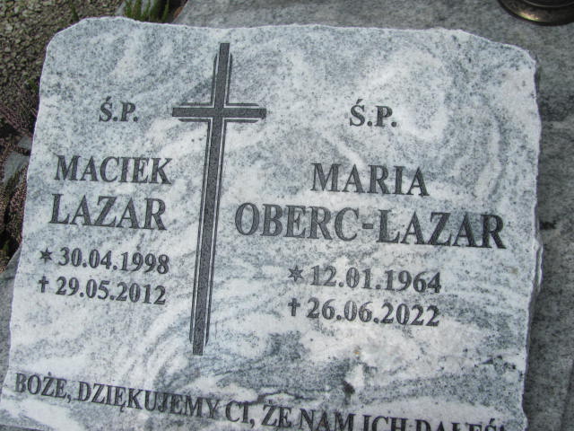 Maria Oberc-Lazar 1964 Szczawno Zdrój - Grobonet - Wyszukiwarka osób pochowanych