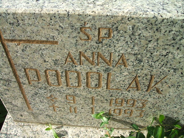 Anna Podolak 1993 Szczawno Zdrój - Grobonet - Wyszukiwarka osób pochowanych