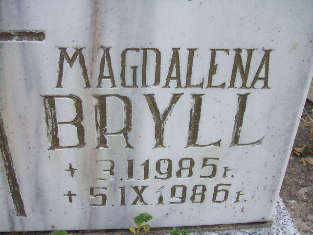Magdalena Bryll 1985 Szczawno Zdrój - Grobonet - Wyszukiwarka osób pochowanych